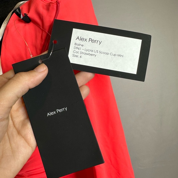 Alex Perry Blaine Long Sleeve Scoop Cup Mini Dress - Picture 3 of 3